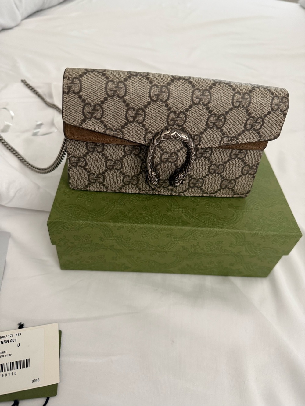Gucci Beige GG Supreme Dionysus Crossbody with Brown Trim and Silver Hardware - Picture 2 of 11